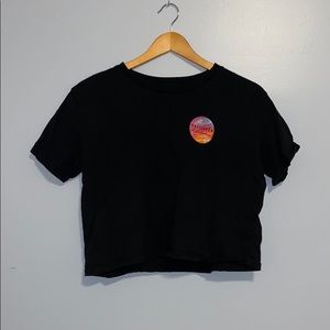black hollister cropped tee